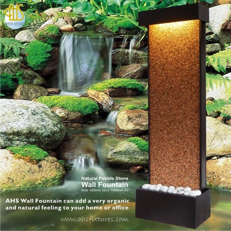 Wall Fountain With Natural Pebble Stone Size: 425mm x 1450mm