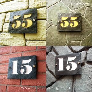 Large Number Stone Signs