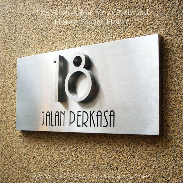 3D Stainless Steel Numbers Address Sign Plaque 18