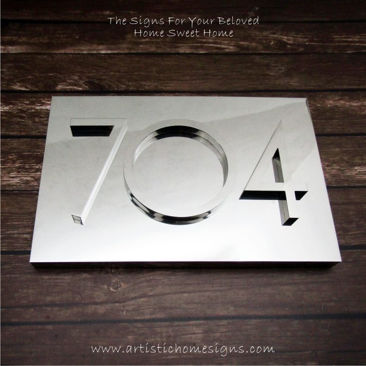 3D Numbers Address Sign Plaque 704