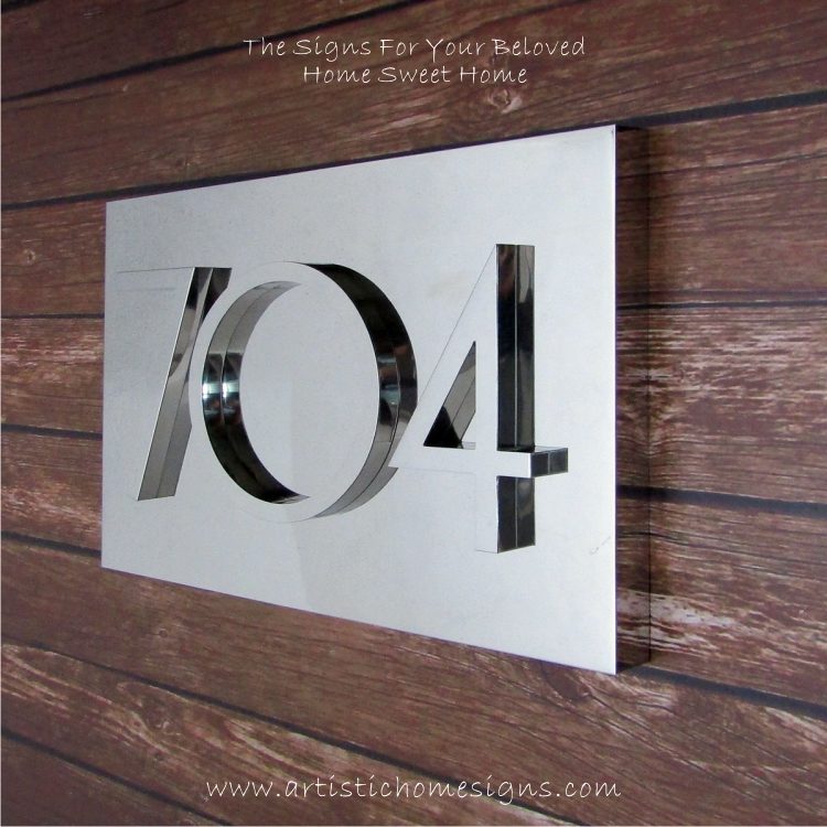 3D Numbers Address Sign Plaque 704