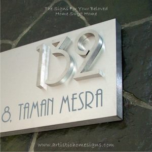 3D Numbers Etching Address Sign Plaque 132