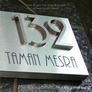 3D Numbers Etching Address Sign Plaque 132