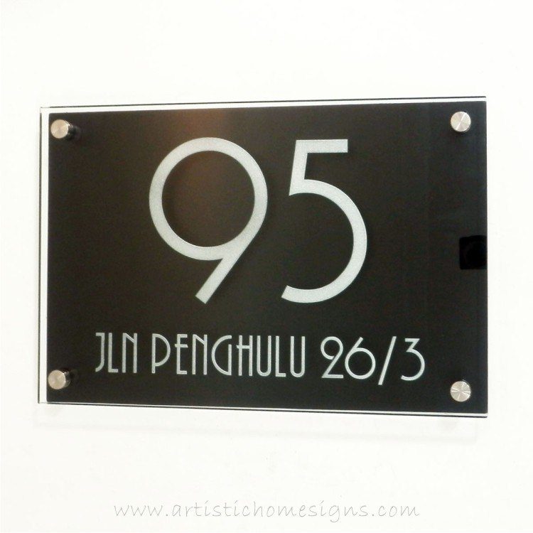 Etching Glass Sign Silver Letters Black Board