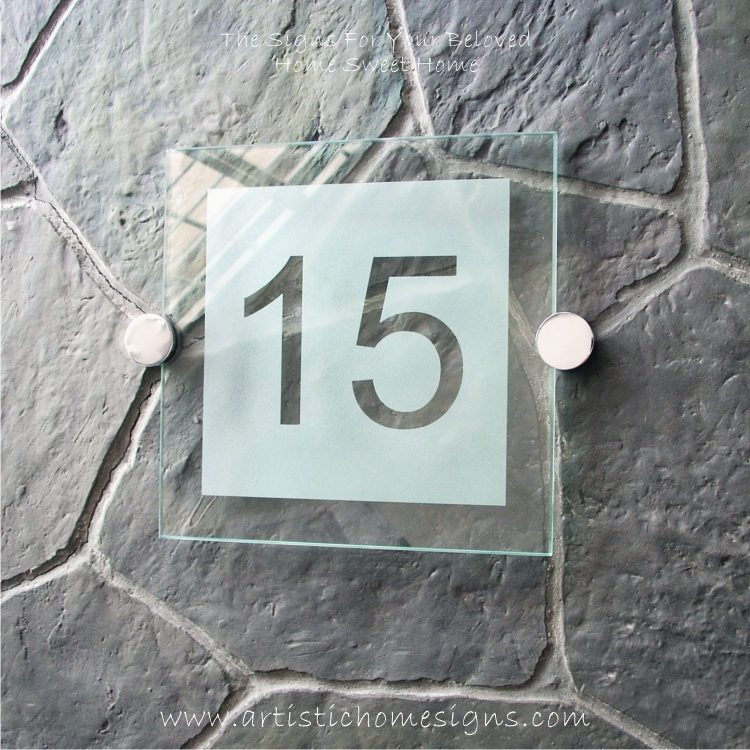 Etching Background Glass Sign 15