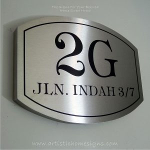 Elliptical Trim Etching House Sign 2G