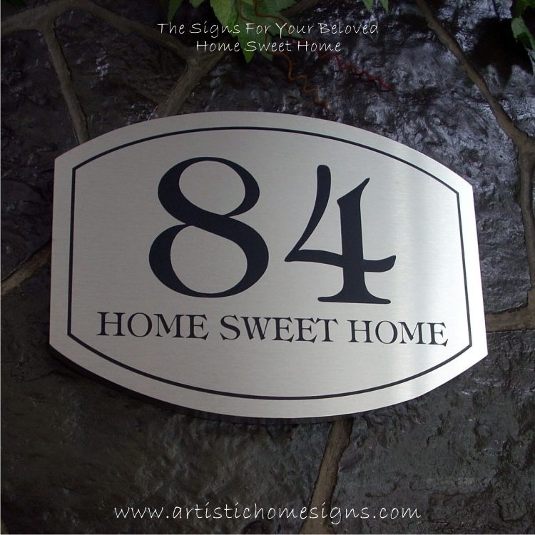 Elliptical Trim Etching House Sign 84