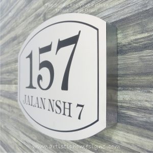 Elliptical Trim Etching House Sign 157