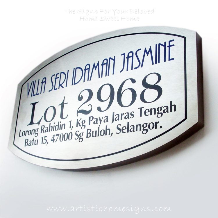 Hairline Satin Stainless Steel Etching House Number Address Sign SSE ...