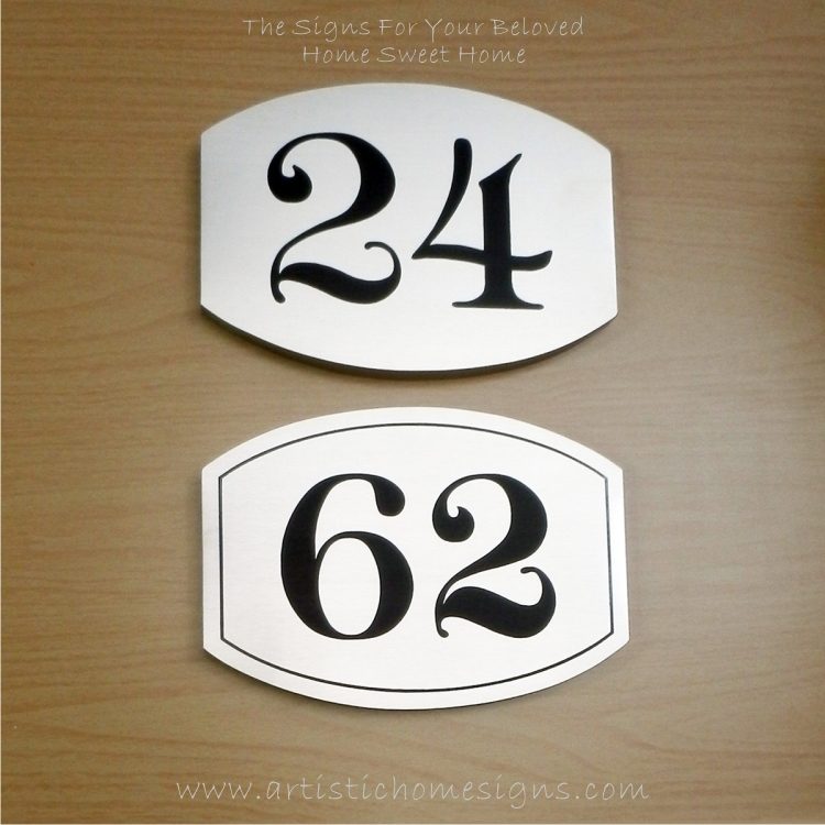 Elliptical Trim Etching House Sign 24