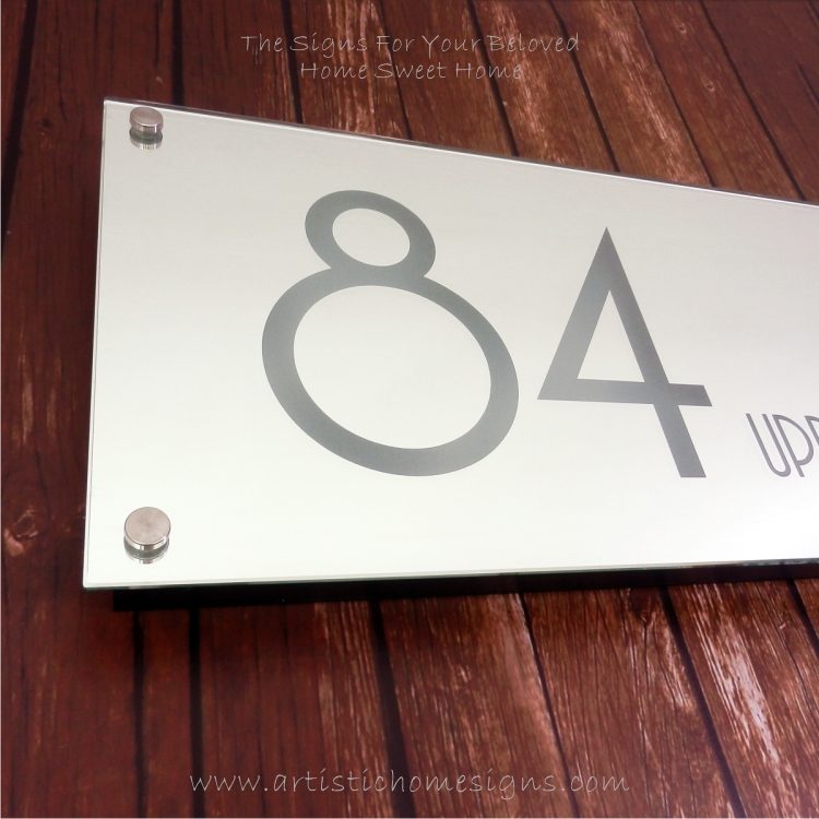 Illuminated Glass Mirror House Number Address Signs 84 - Day View