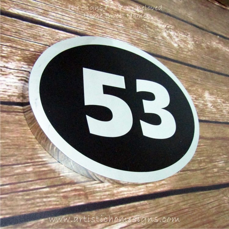 Oval Etching SS House Sign 53