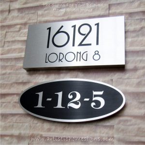 Oval Etching Back SS House Sign 1-12-5