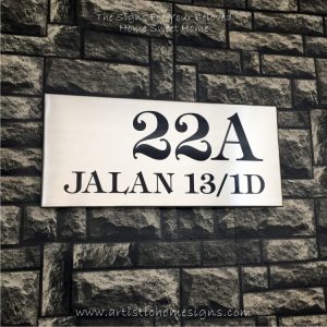 Rectangle Etching Black Letters House Signs 22A