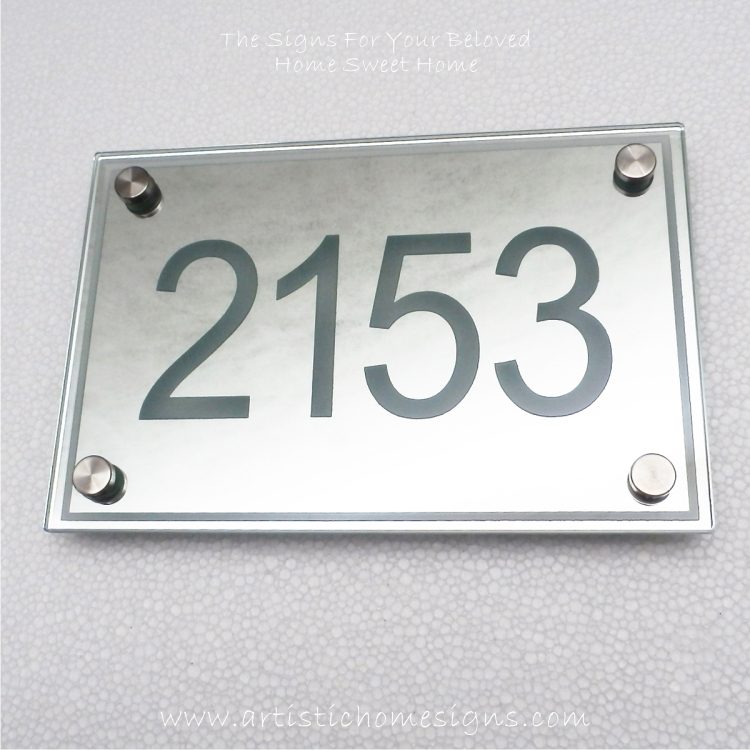 Etching Background Mirror With Border Sign 2153