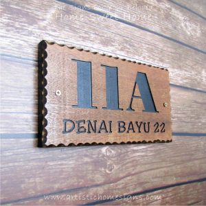 WDR-145 Rectangle Wooden House Sign Black Letters 11A