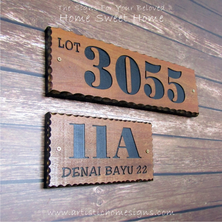 Vintage Chengal Wooden Large House Number Address Signs WDR-400 – sign96
