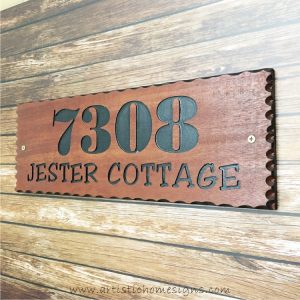 WDR-400 Rectangle Wooden House Sign Black Letters 7308