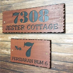 WDR-400 Rectangle Wooden House Sign Black Letters 7308