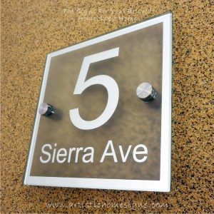 Square Chrome Mirror Border With Sandblast Frosted Finishing Sign 5