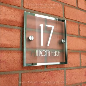 Square Chrome Mirror Border With Sandblast Frosted Finishing Sign 17