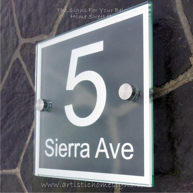 Square Chrome Mirror Border With Sandblast Frosted Finishing Sign 5