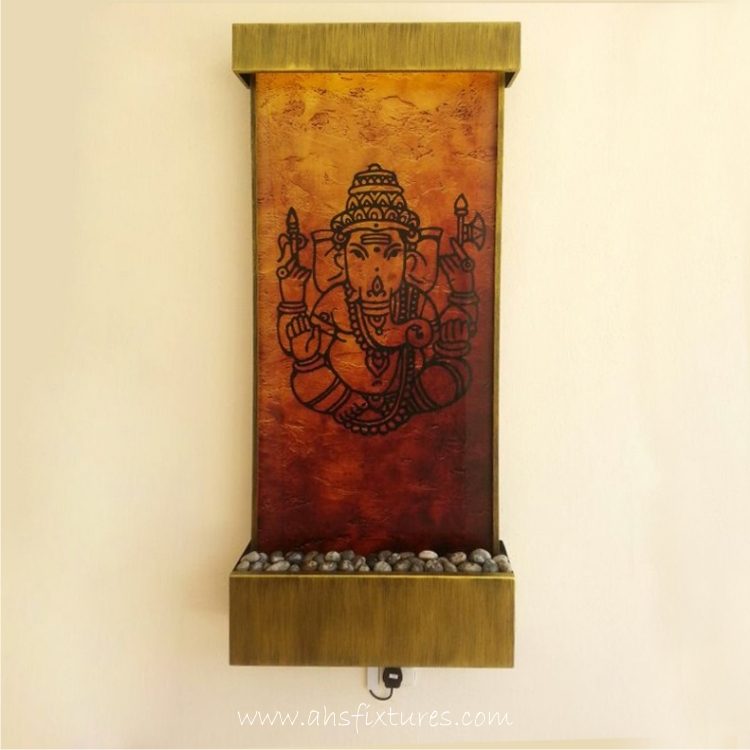 WWG-615 Ganesh Art Glass Wall Fountain 01