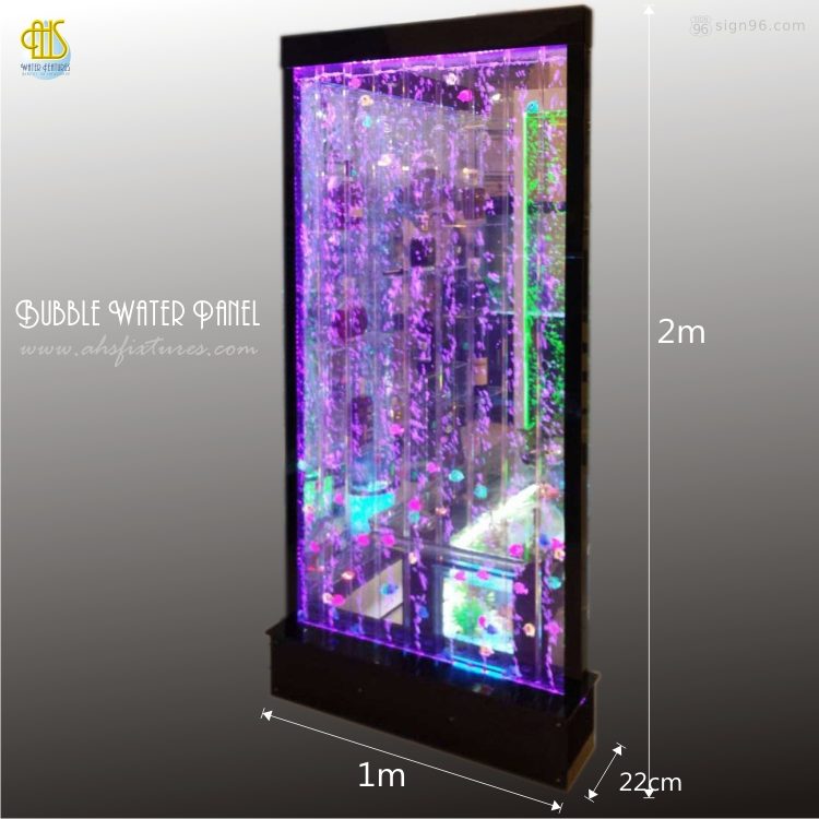 Black Frame Bubble Water Features Decorative Acrylic Display Partition