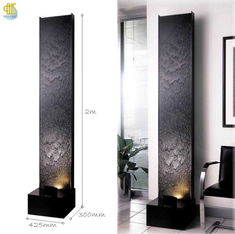 WFA-420 Elegant Wave Black Acrylic Floor Fountain Water Features Made In Malaysia