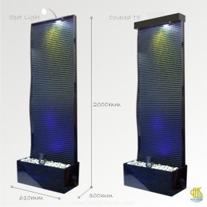 WFA-620 Elegant Wave Black Acrylic Floor Fountain Water Features Made In Malaysia