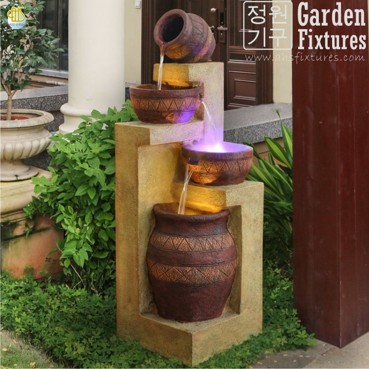 Rustic Terra Jar & Bowl Cascading Garden Fountain – sign96