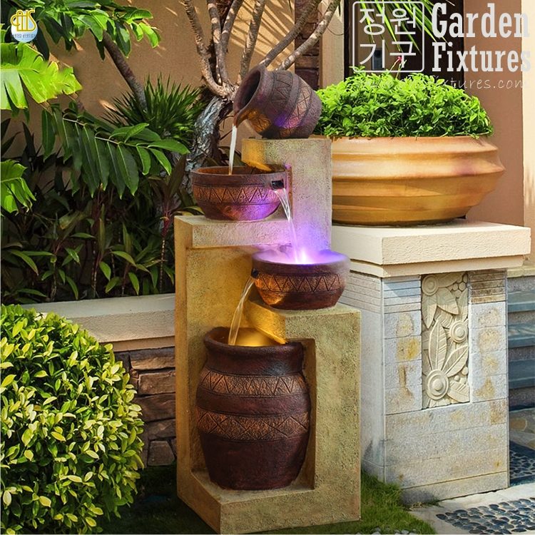 Rustic Terra Jar & Bowl Cascading Garden Fountain – sign96